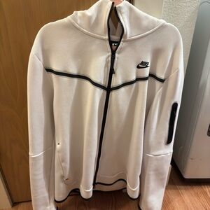 White Nike Tech Zip-Up Jumpsuit